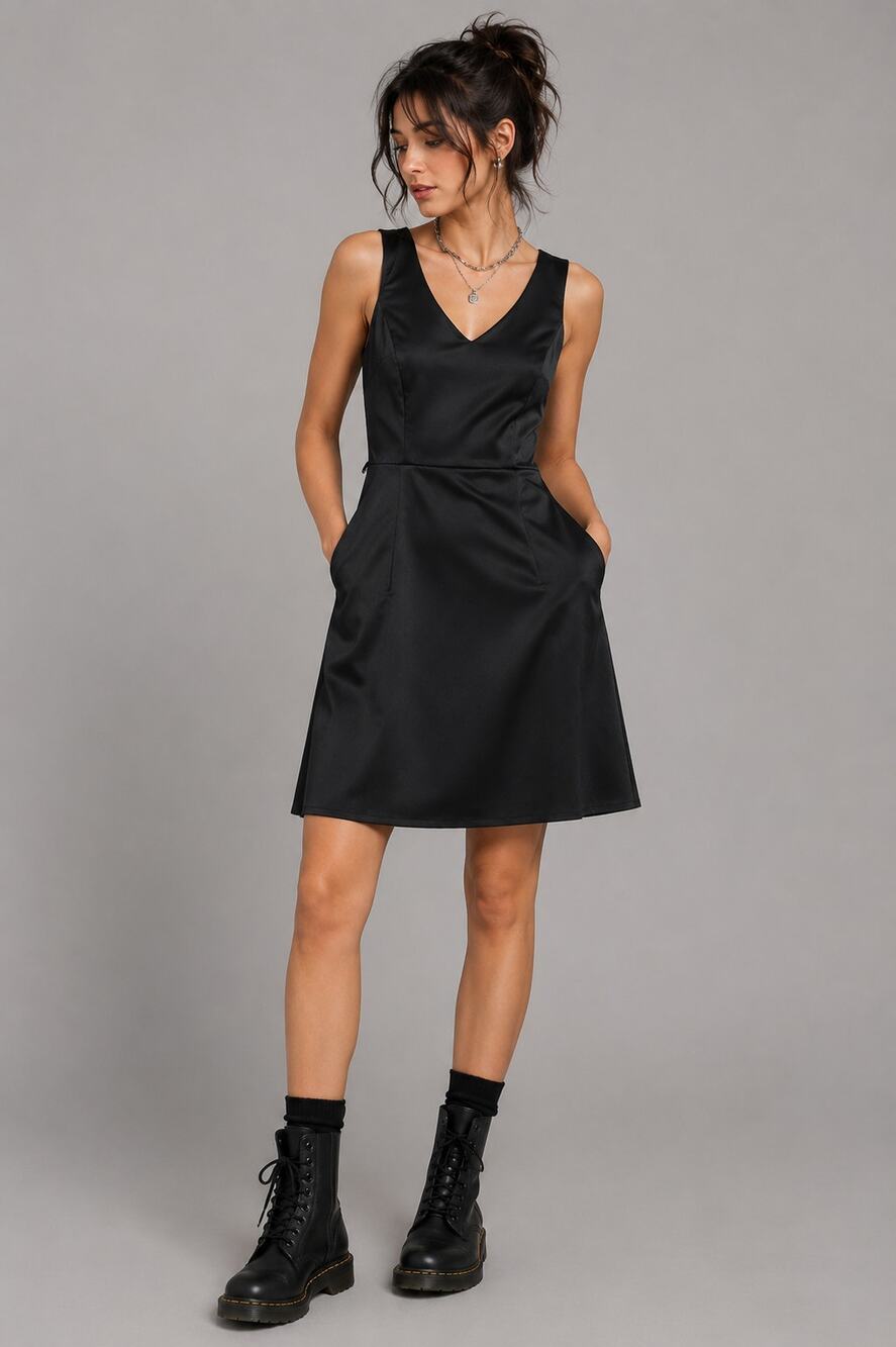 Old Navy Collection Black Stretch Dress Women’s Size 6 V-Neck Pockets